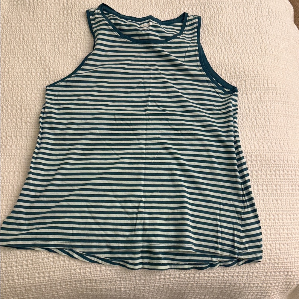 Old Navy Blue and White Striped Tank Top